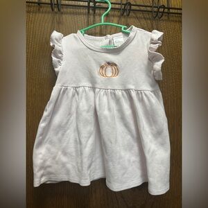Paty Baby Girl Size 18-24 months Pumpkin Embroidered White Dress with Stains